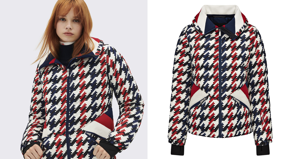 PERFECT MOMENT SKI DUVET JACKET HOUNDSTOOTH