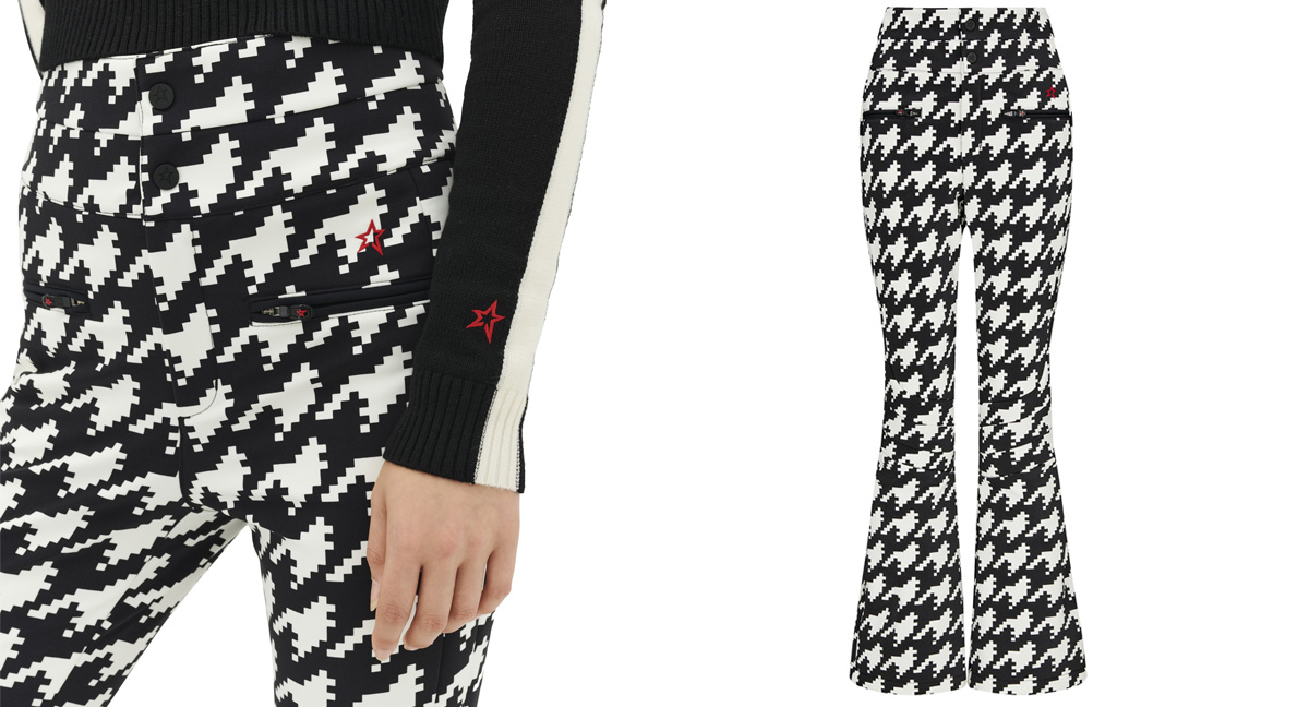 PERFECT MOMENT AURORA HIGH WAIST FLARE PANT PRINT HOUNDSTOOTH