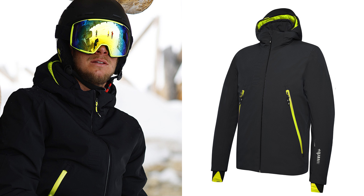 RH POWDER EVO JACKET BLACK-ACID GREEN